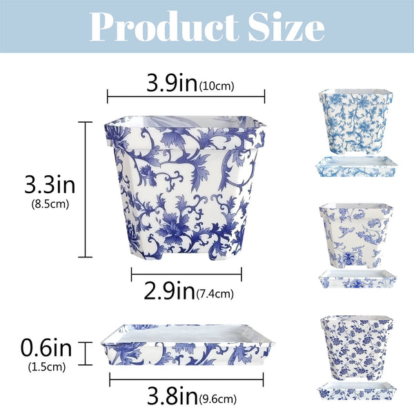 Blue and White Plant Pot D