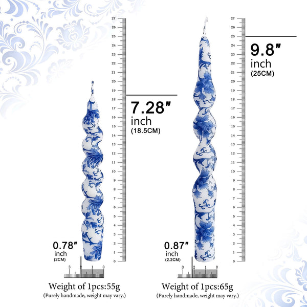 Blue and White Taper Candles