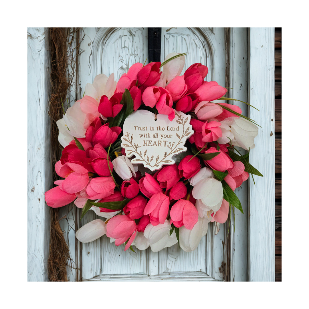 Courage In Bloom | White Heart Wreath