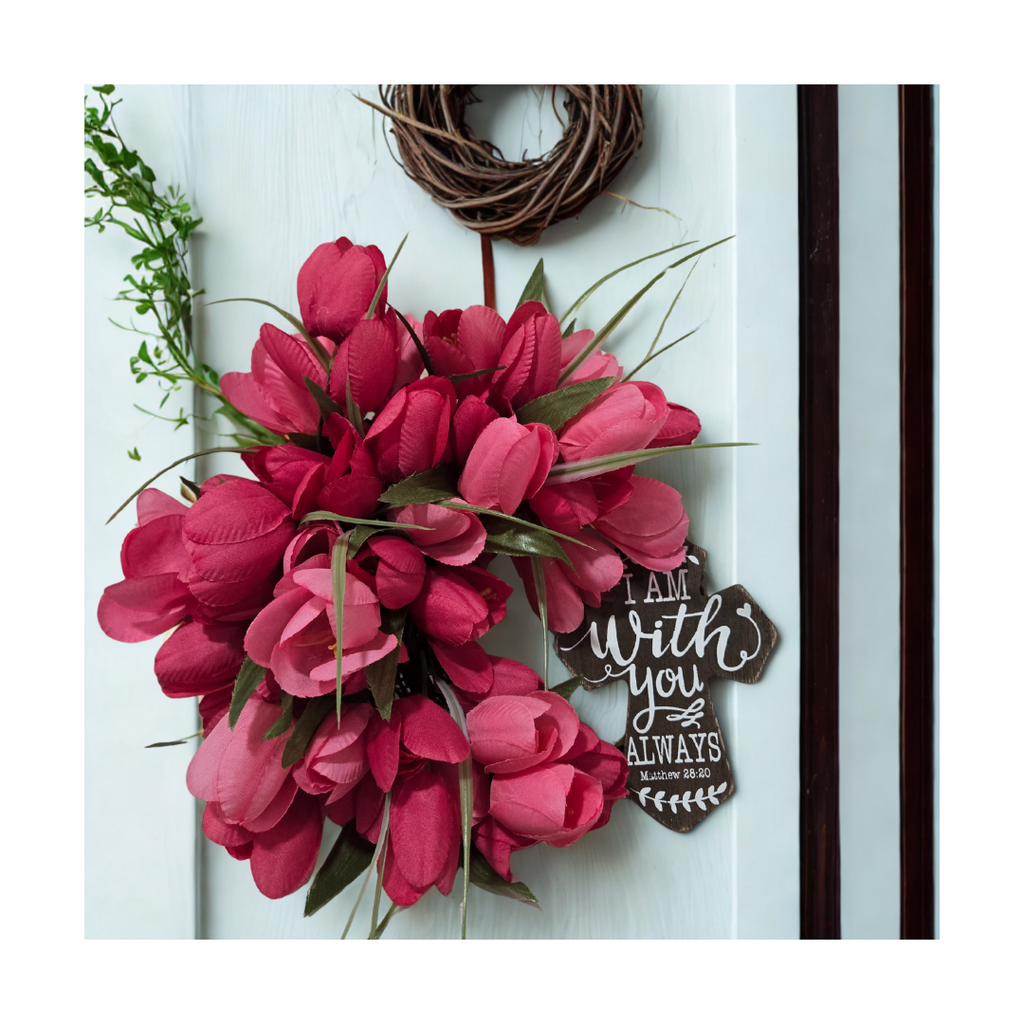 Courage In Bloom | Brown Cross Wreath