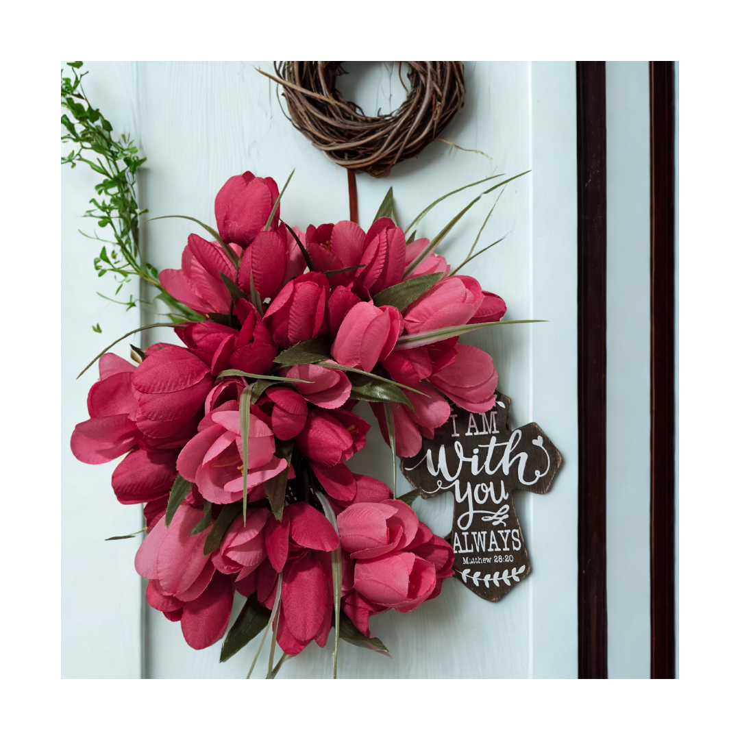 Courage In Bloom | Brown Cross Wreath