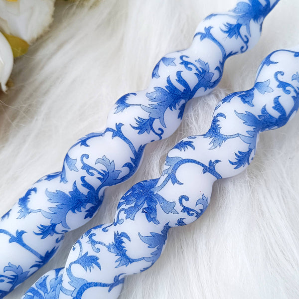 Blue and White Taper Candles