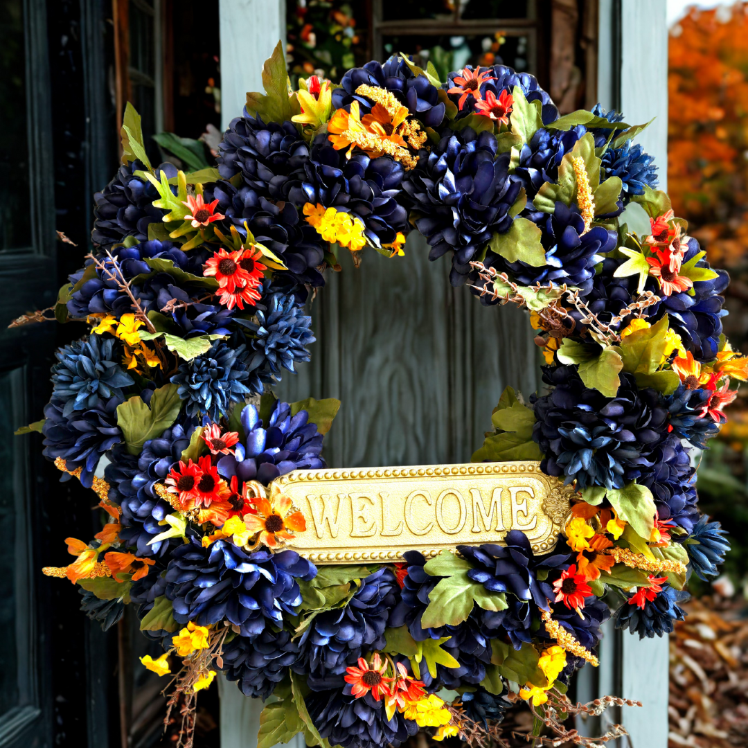 Indigo Autumn Wreath