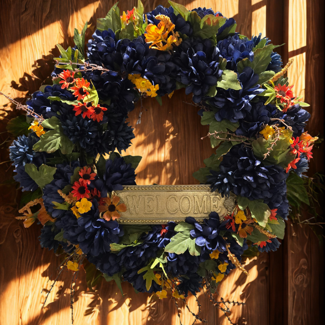 Indigo Autumn Wreath