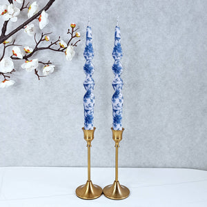 Blue and White Taper Candles