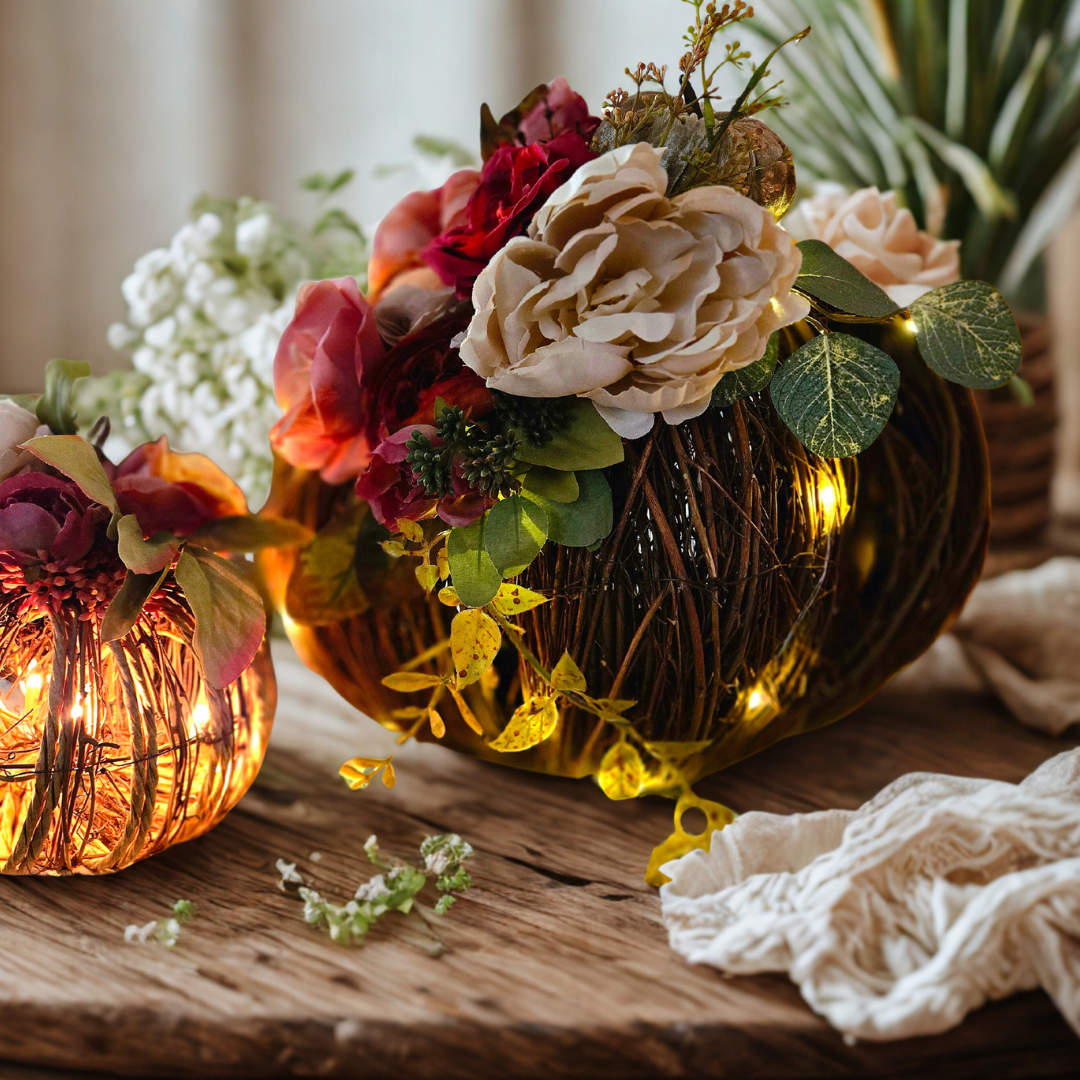 Autumn Harvest Grapevine Pumpkins