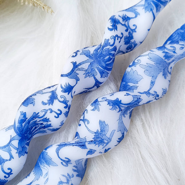 Blue and White Taper Candles