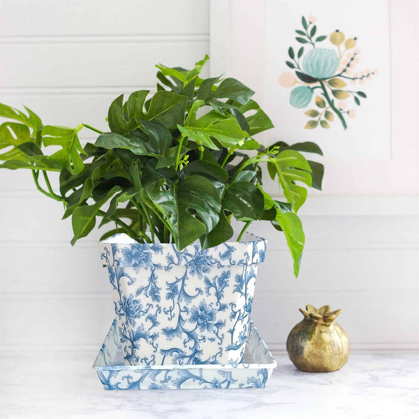 Blue and White Plant Pot D