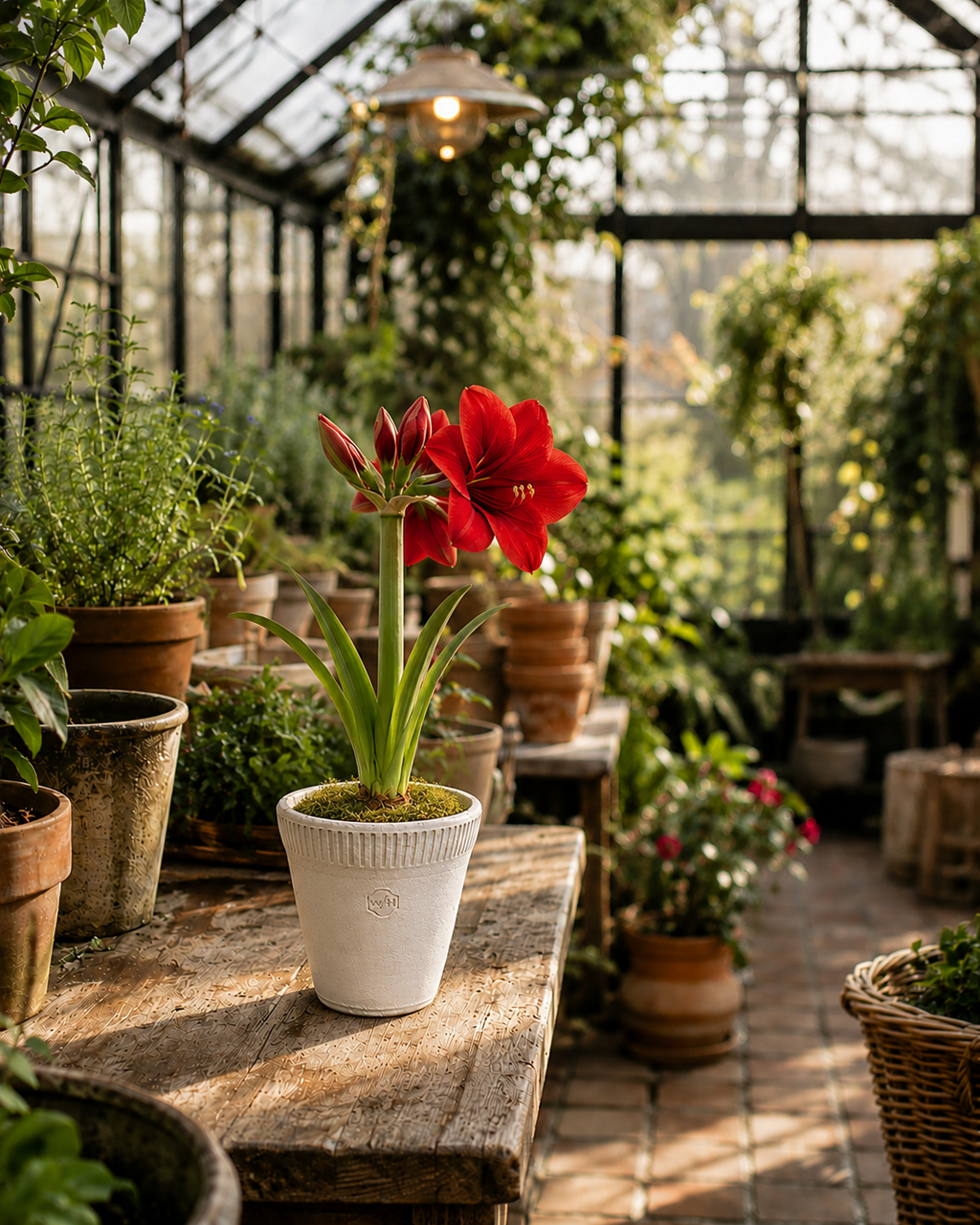 Wakefield Handmade Farnham Pottery with Amaryllis Bulb