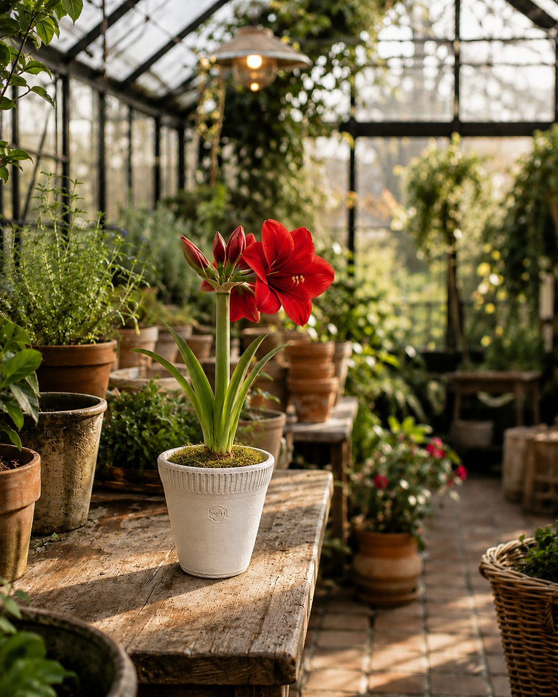Wakefield Handmade Farnham Pottery with Amaryllis Bulb