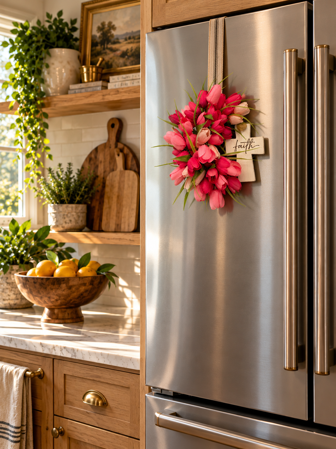 Courage In Bloom | Faith Cross Wreath