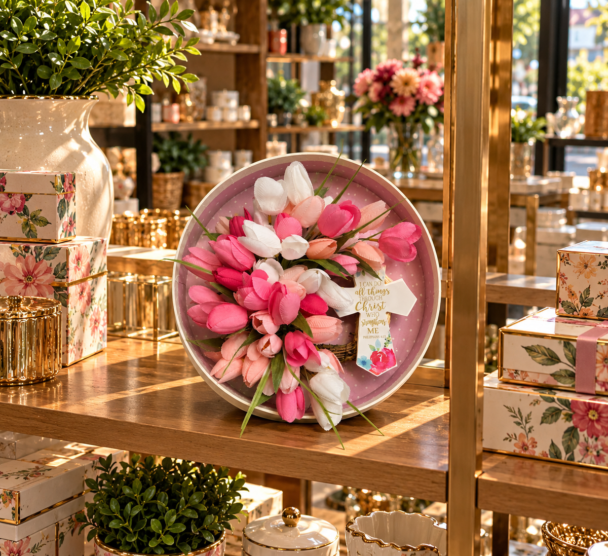 Courage In Bloom | All Things Through Christ Wreath